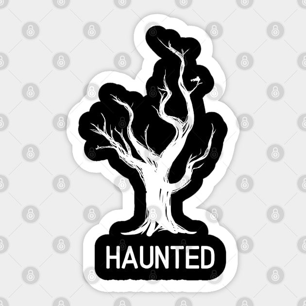 Haunted Tree Art Sticker by Abeer Ahmad